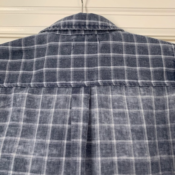 ❤️Paper Crane Plaid Destroyed Flannel S/M Blue - Picture 8 of 8